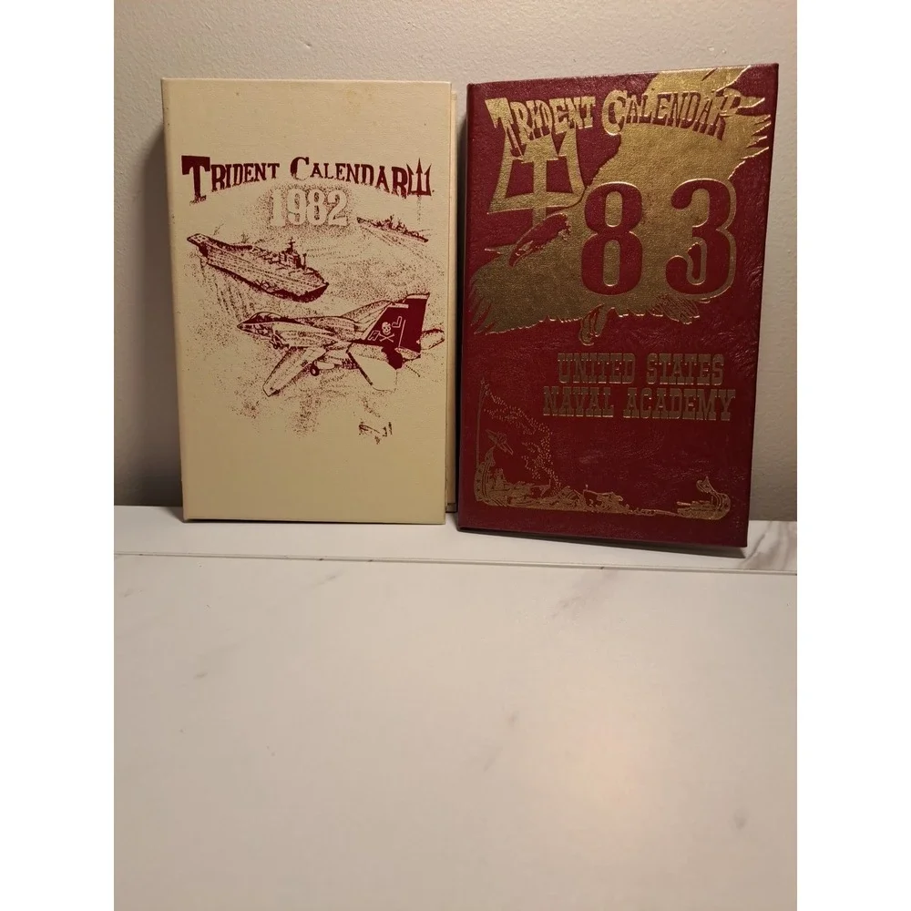 Lot of 2 US Naval Academy - Trident Calendars 1982 and 1983 Vintage